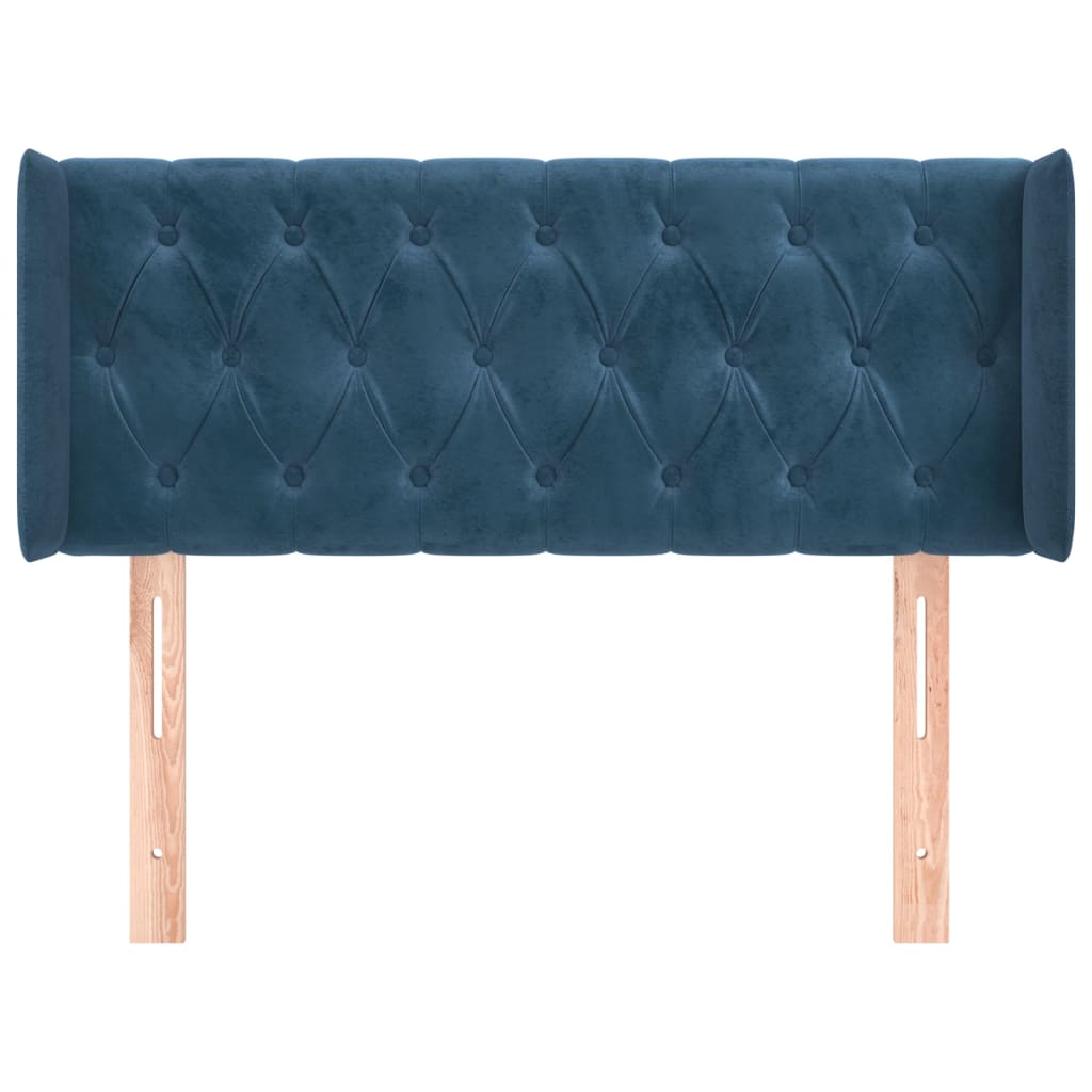 Tête de lit avec oreilles Bleu foncé 93x16x78/88 cm Velours - XIOS
