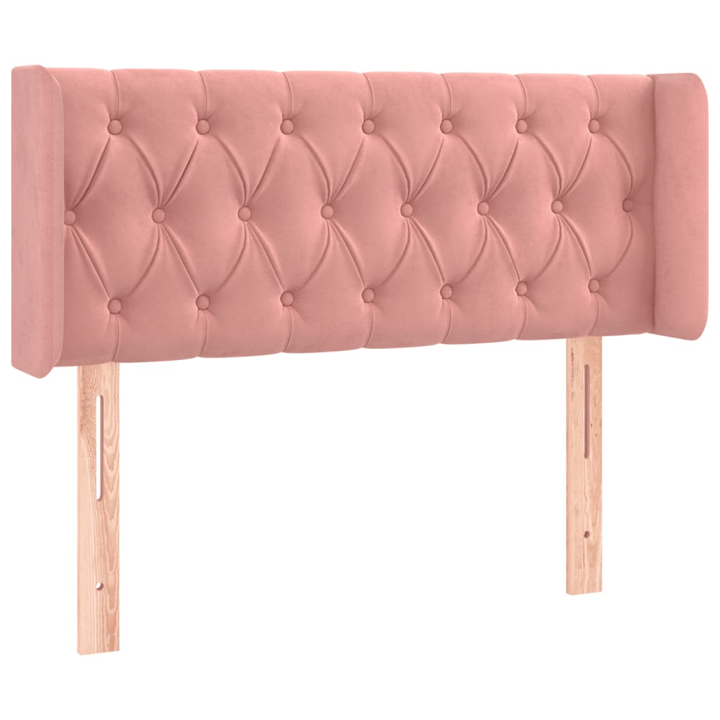 Tête de lit avec oreilles Rose 93x16x78/88 cm Velours - XIOS