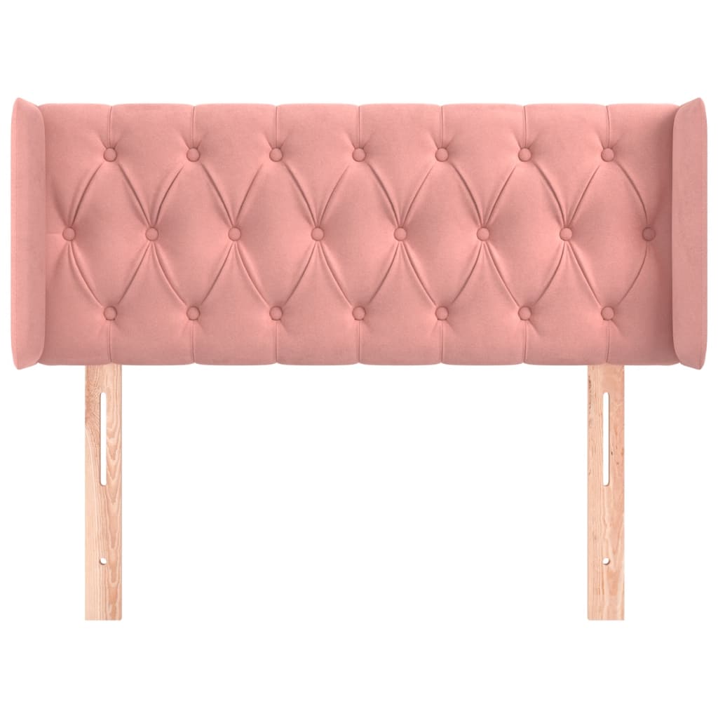 Tête de lit avec oreilles Rose 93x16x78/88 cm Velours - XIOS
