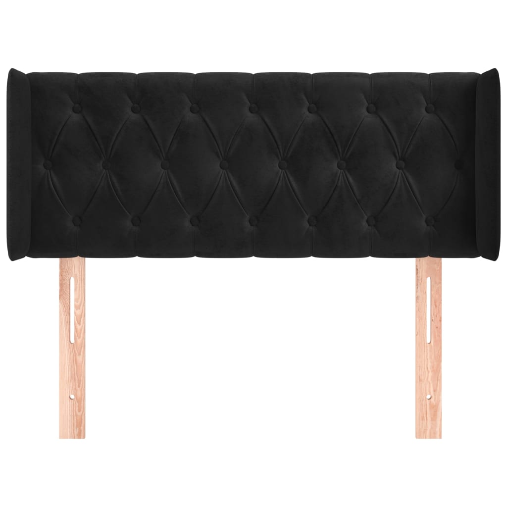 Tête de lit avec oreilles Noir 103x16x78/88 cm Velours - XIOS