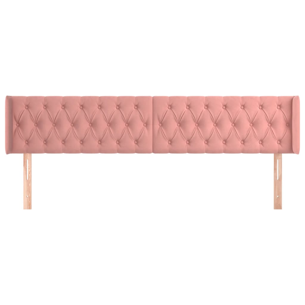 Tête de lit avec oreilles Rose 203x16x78/88 cm Velours - XIOS