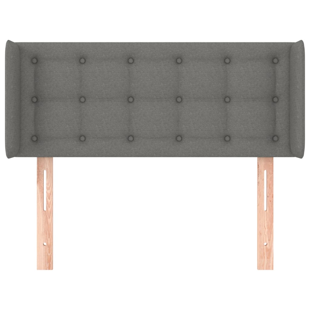 Tête de lit avec oreilles Gris foncé 83x16x78/88 cm Tissu - XIOS