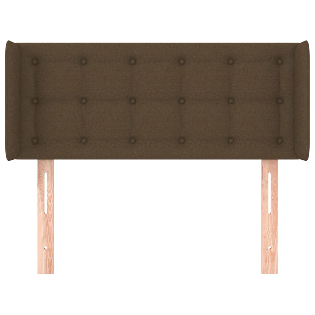 Tête de lit avec oreilles Marron Foncé 83x16x78/88 cm Tissu - XIOS