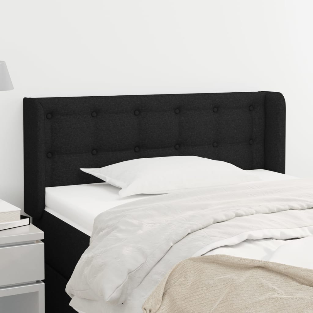 Tête de lit avec oreilles Noir 93x16x78/88 cm Tissu - XIOS