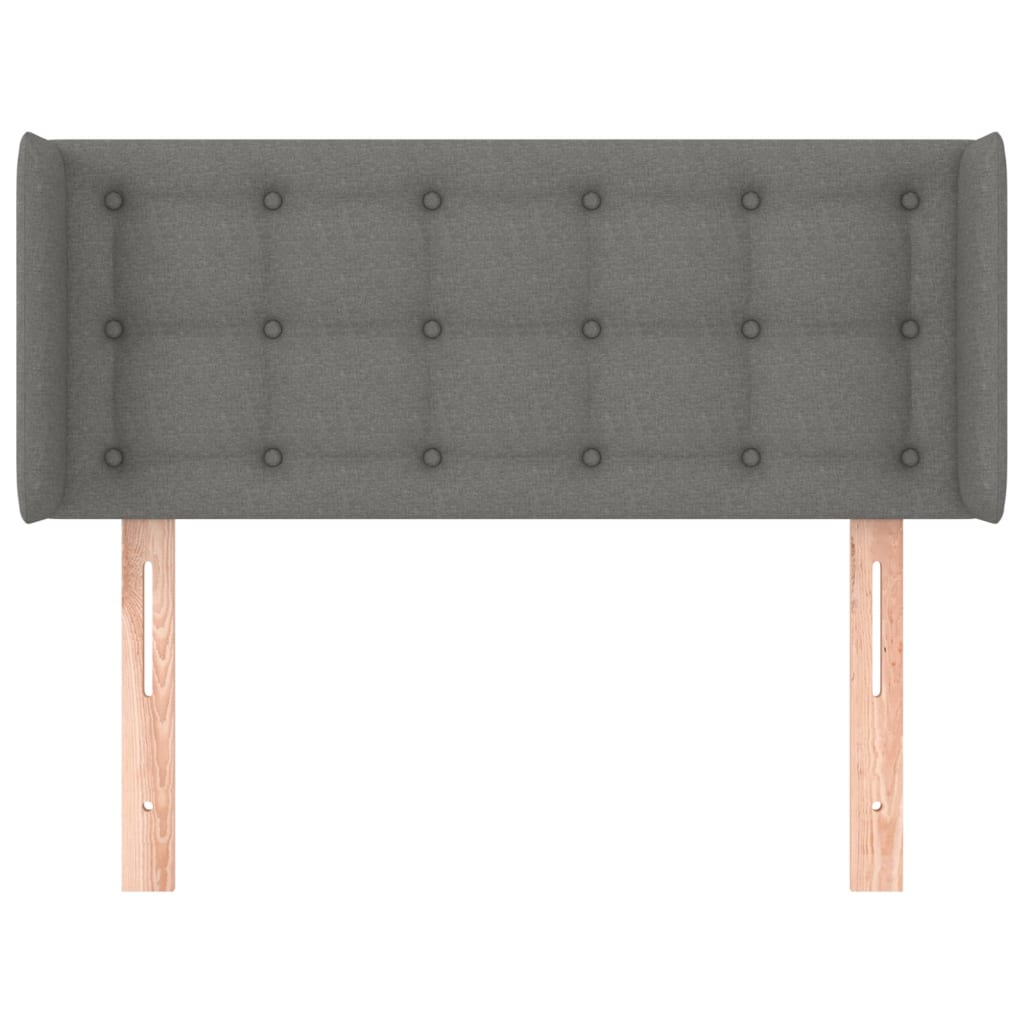 Tête de lit avec oreilles Gris foncé 103x16x78/88 cm Tissu - XIOS