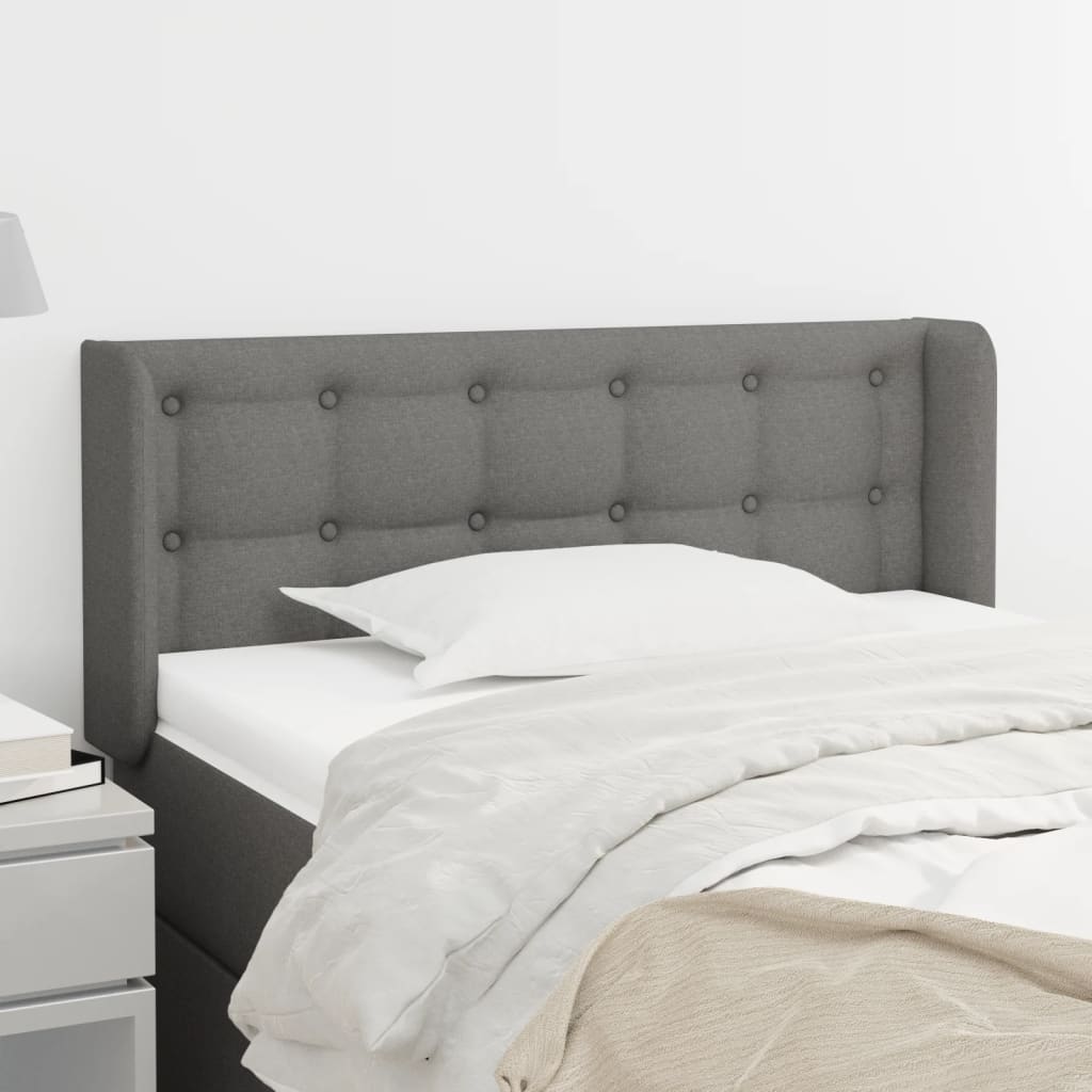 Tête de lit avec oreilles Gris foncé 103x16x78/88 cm Tissu - XIOS