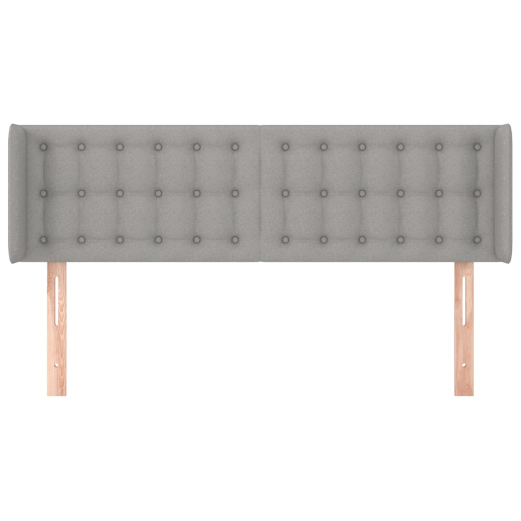 Tête de lit avec oreilles Gris clair 147x16x78/88 cm Tissu - XIOS