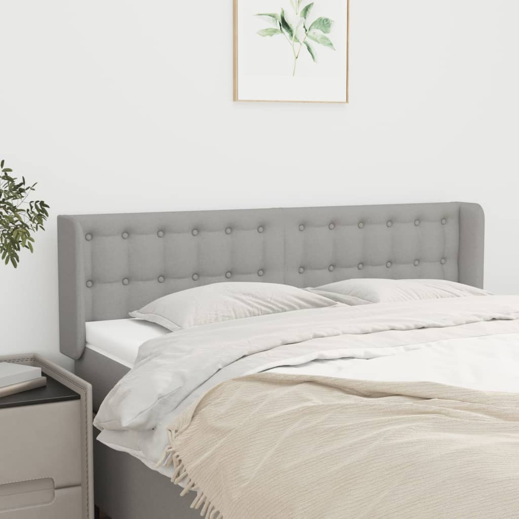 Tête de lit avec oreilles Gris clair 147x16x78/88 cm Tissu - XIOS