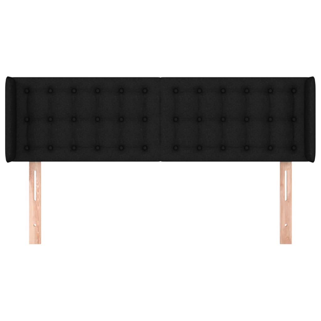 Tête de lit avec oreilles Noir 147x16x78/88 cm Tissu - XIOS