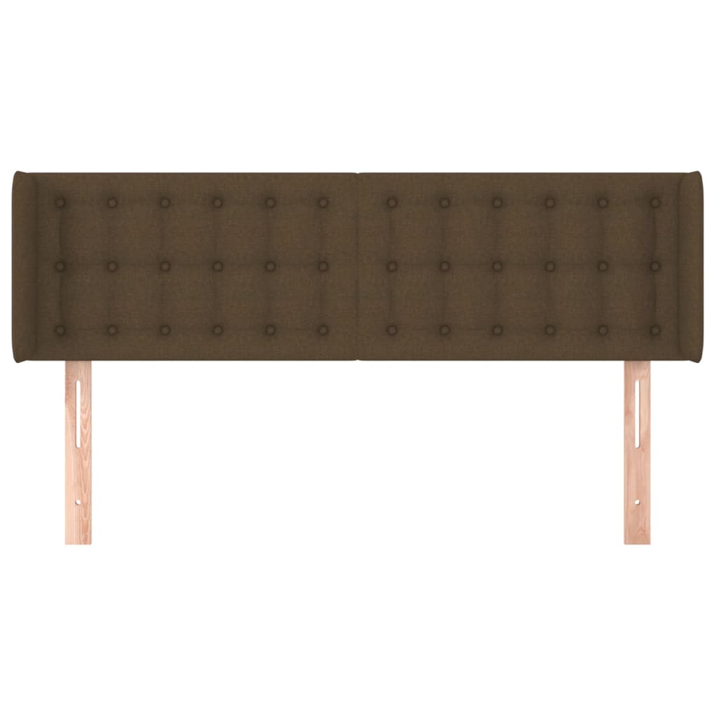 Tête de lit avec oreilles Marron Foncé 147x16x78/88 cm Tissu - XIOS