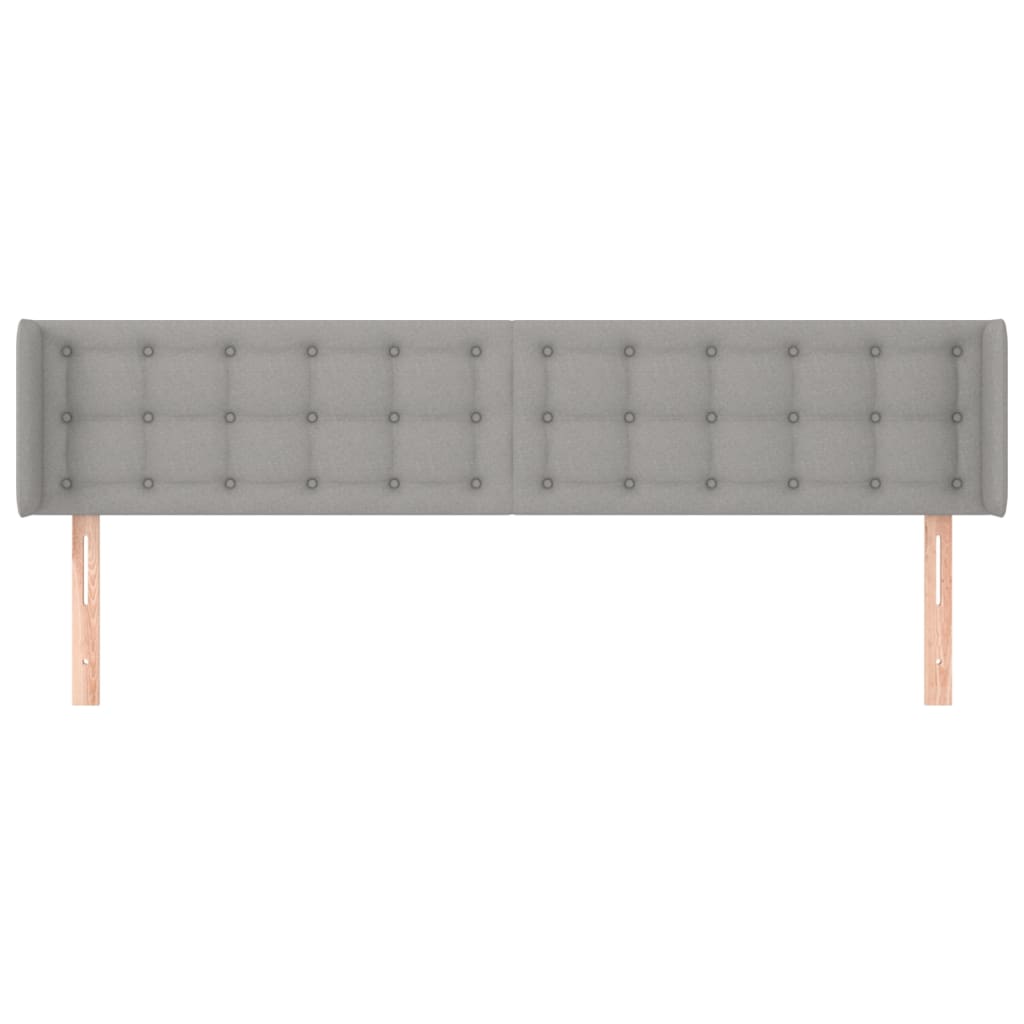 Tête de lit avec oreilles Gris clair 163x16x78/88 cm Tissu - XIOS