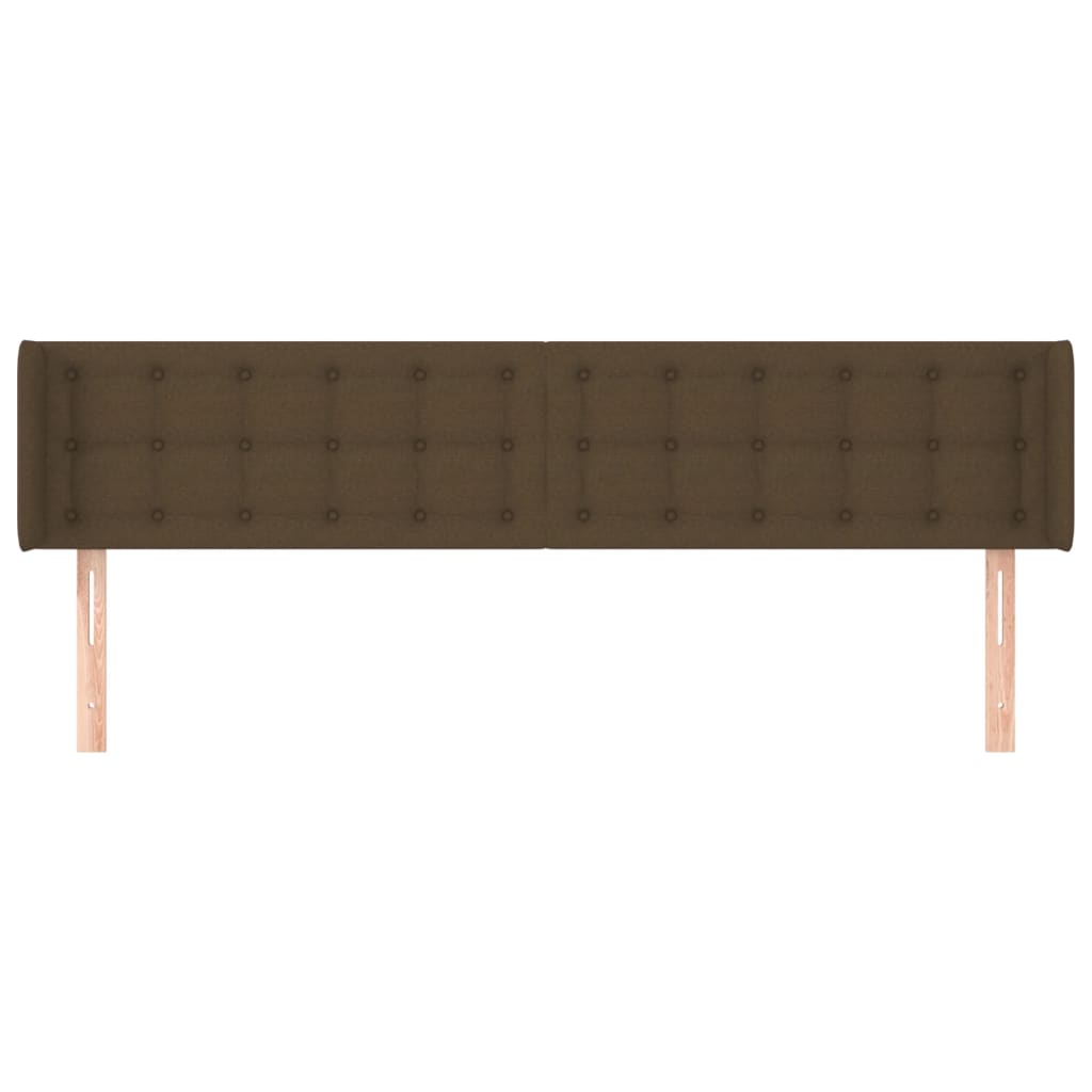 Tête de lit avec oreilles Marron Foncé 183x16x78/88 cm Tissu - XIOS