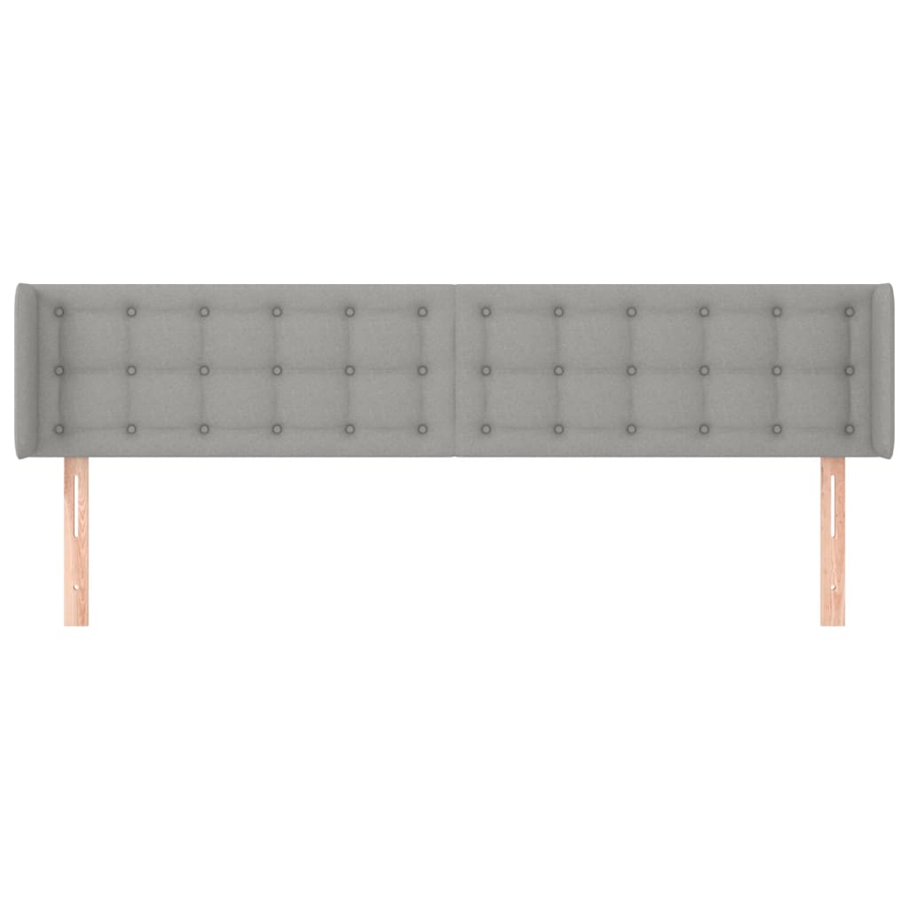 Tête de lit avec oreilles Gris clair 203x16x78/88 cm Tissu - XIOS
