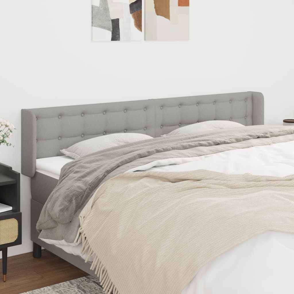 Tête de lit avec oreilles Gris clair 203x16x78/88 cm Tissu - XIOS