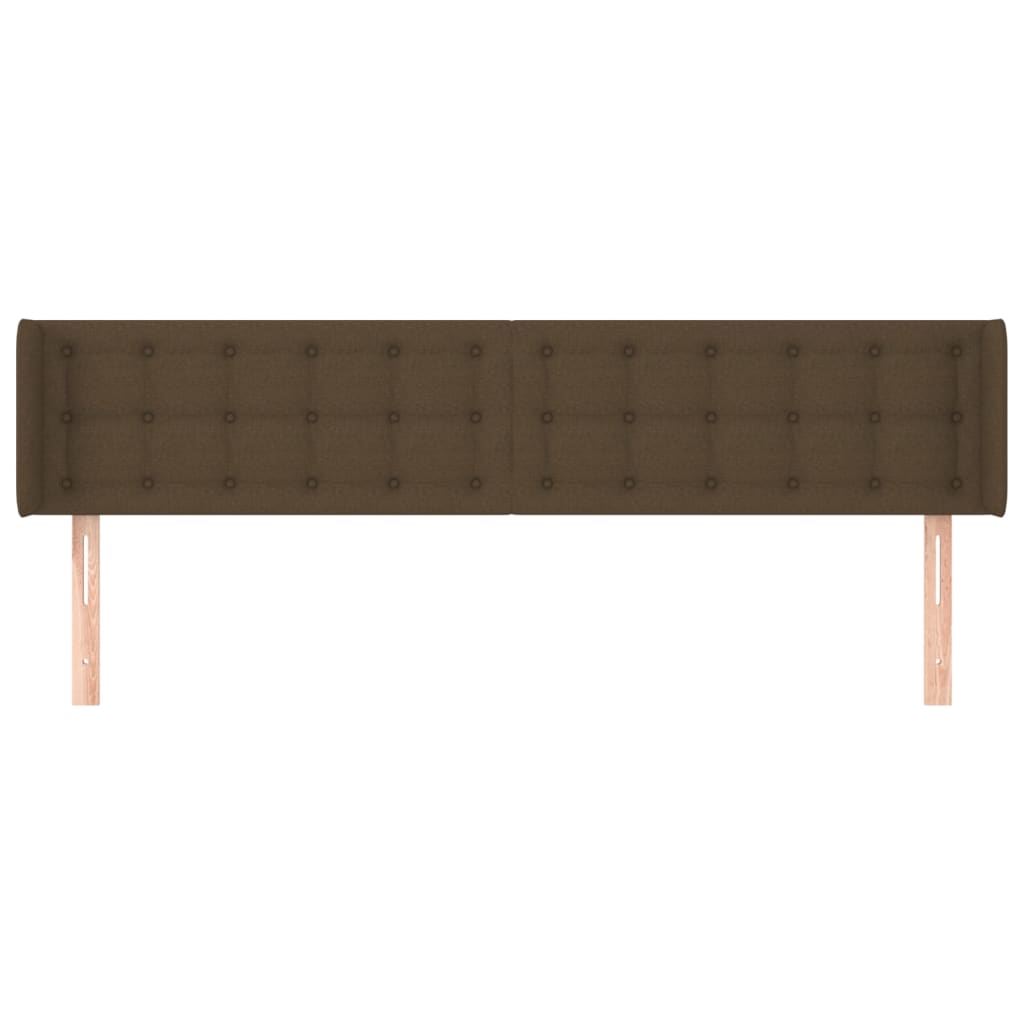 Tête de lit avec oreilles Marron Foncé 203x16x78/88 cm Tissu - XIOS