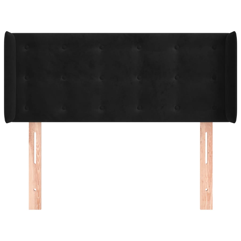 Tête de lit avec oreilles Noir 83x16x78/88 cm Velours - XIOS