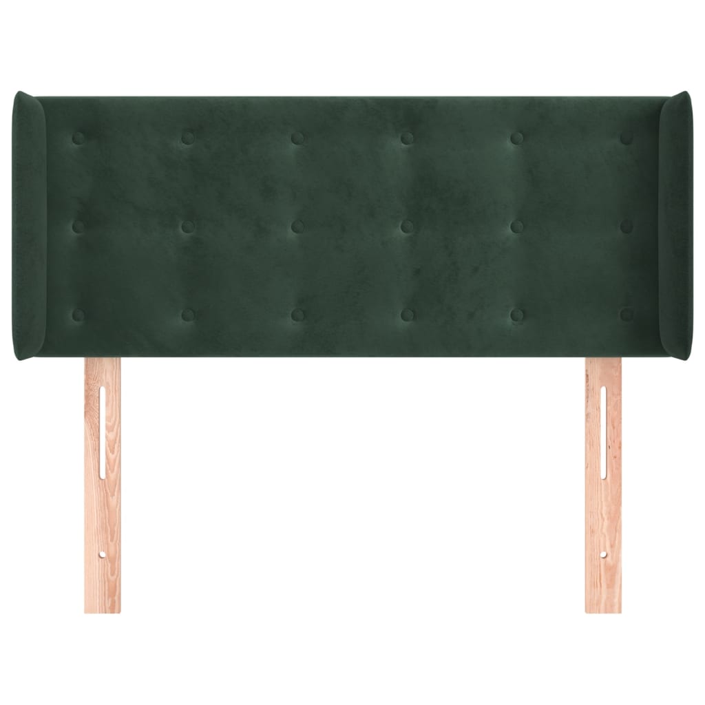 Tête de lit avec oreilles Vert foncé 83x16x78/88 cm Velours - XIOS