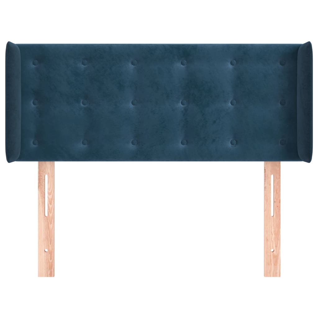 Tête de lit avec oreilles Bleu Foncé 83x16x78/88 cm Velours - XIOS