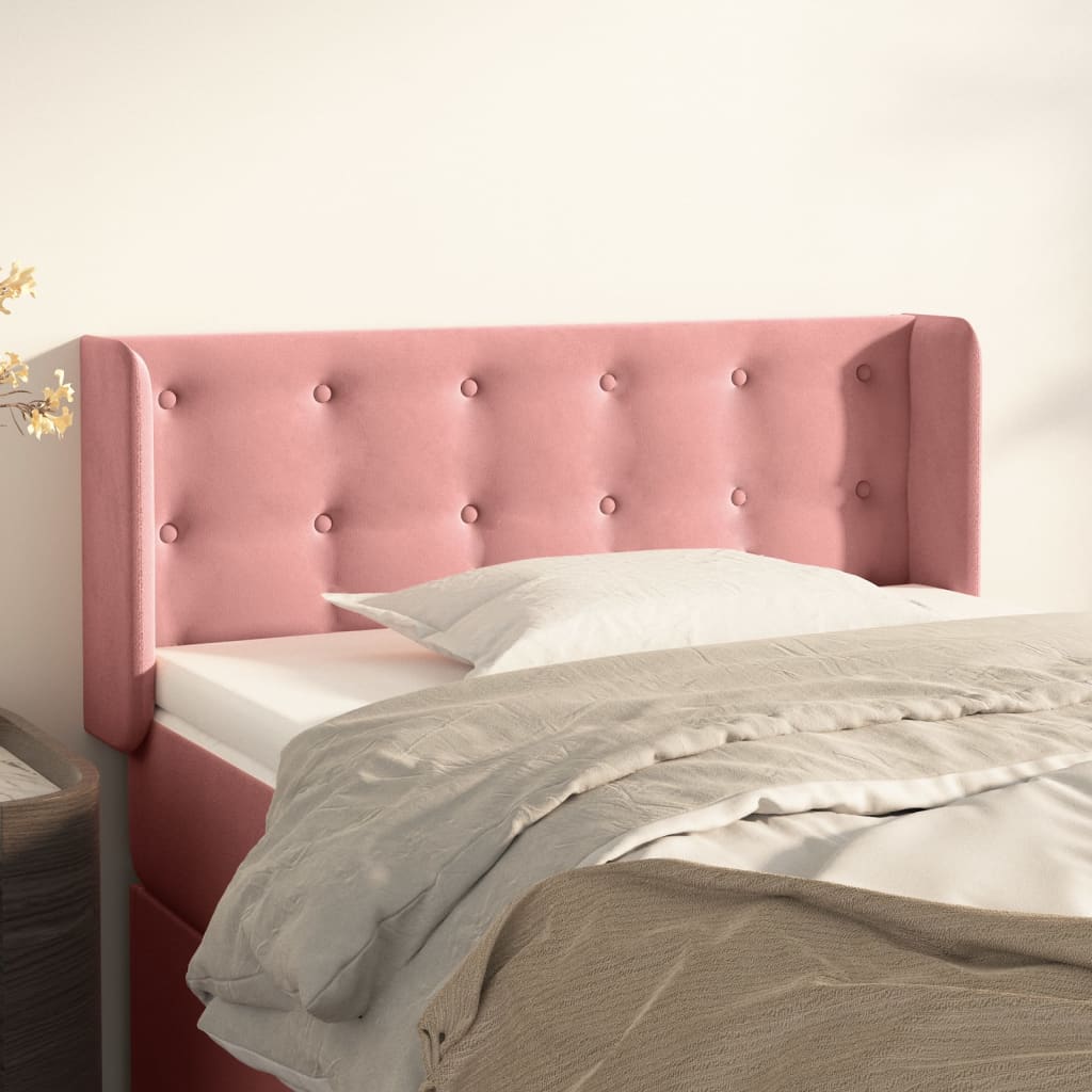 Tête de lit avec oreilles Rose 83x16x78/88 cm Velours - XIOS