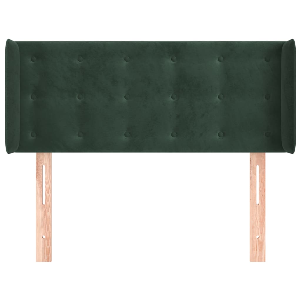 Tête de lit avec oreilles Vert foncé 93x16x78/88 cm Velours - XIOS