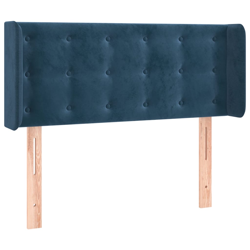 Tête de lit avec oreilles Bleu foncé 93x16x78/88 cm Velours Têtes et pieds de lit vidaXL