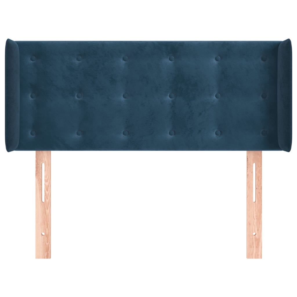 Tête de lit avec oreilles Bleu foncé 93x16x78/88 cm Velours Têtes et pieds de lit vidaXL