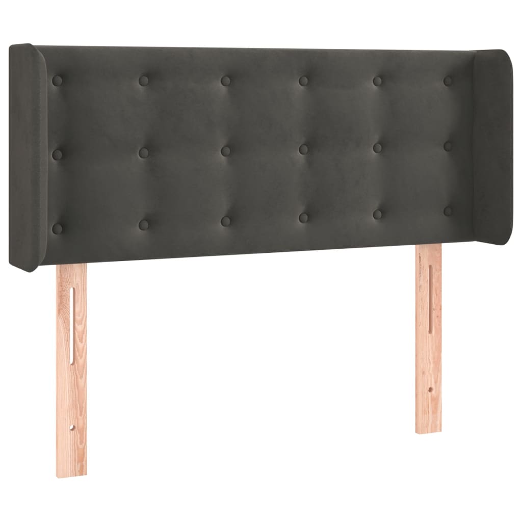 Tête de lit avec oreilles Gris foncé 103x16x78/88 cm Velours - XIOS