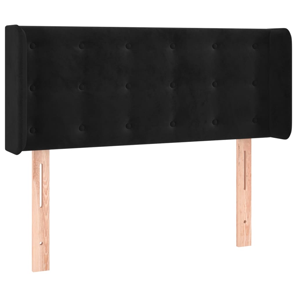 Tête de lit avec oreilles Noir 103x16x78/88 cm Velours - XIOS
