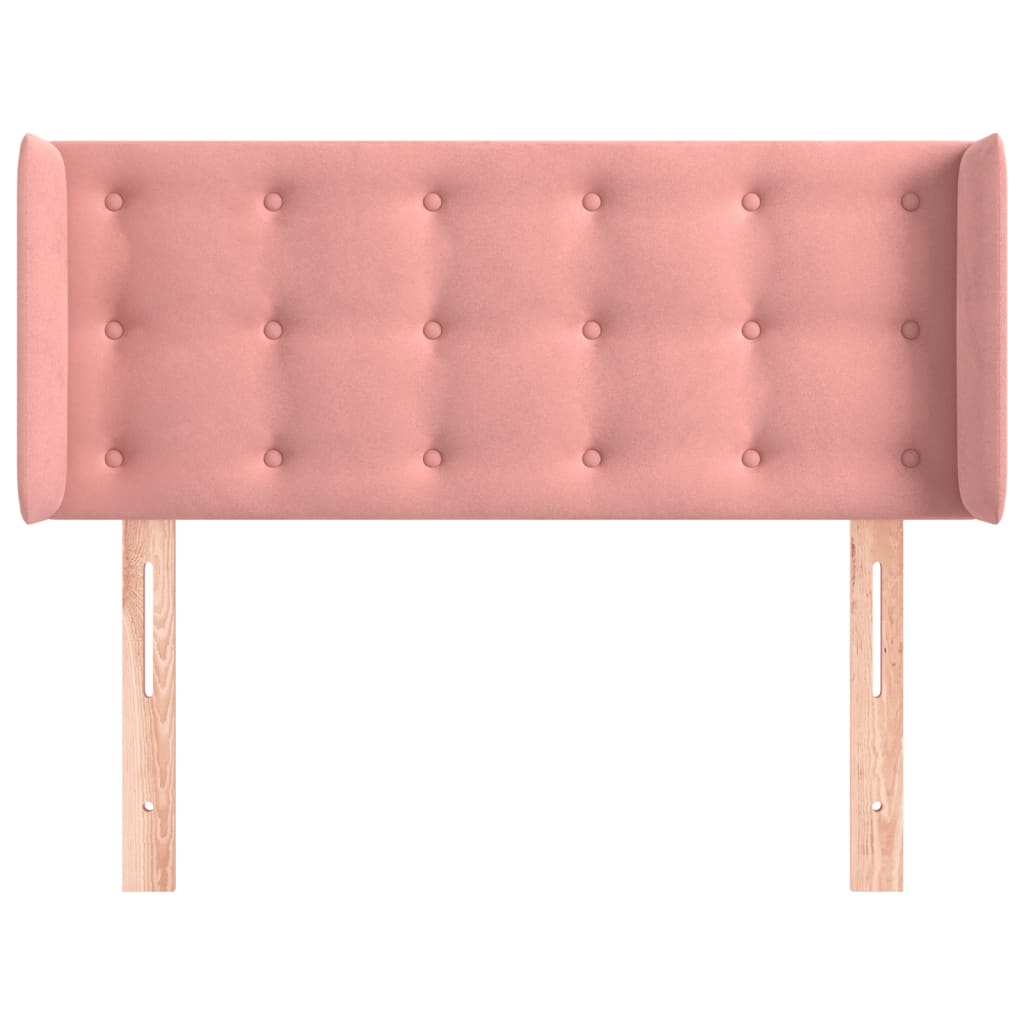 Tête de lit avec oreilles Rose 103x16x78/88 cm Velours - XIOS