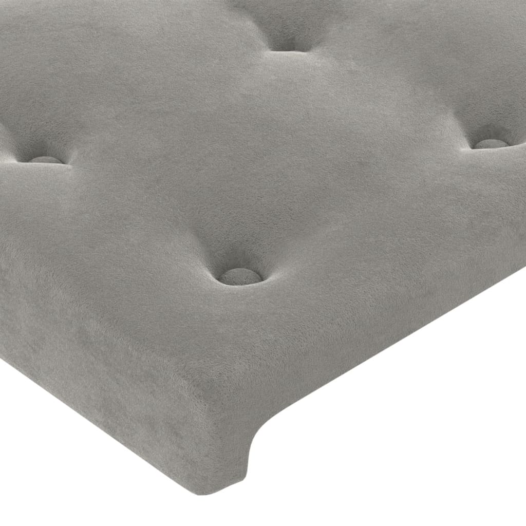 Tête de lit avec oreilles Gris clair 147x16x78/88 cm Velours - XIOS