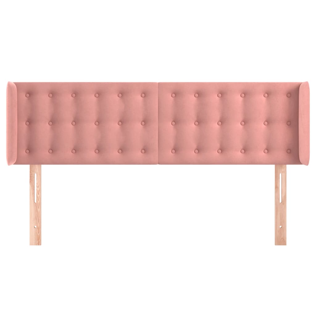 Tête de lit avec oreilles Rose 147x16x78/88 cm Velours - XIOS