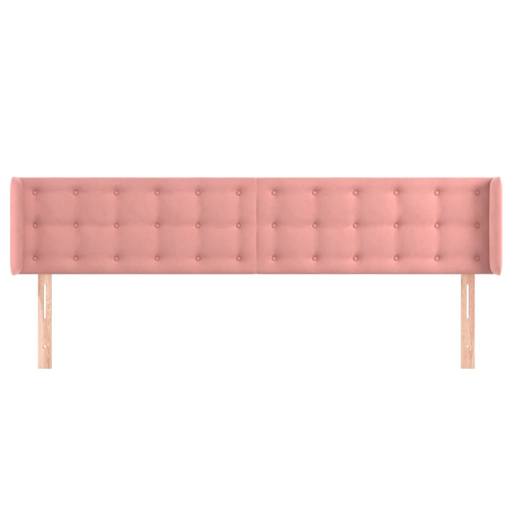 Tête de lit avec oreilles Rose 163x16x78/88 cm Velours - XIOS