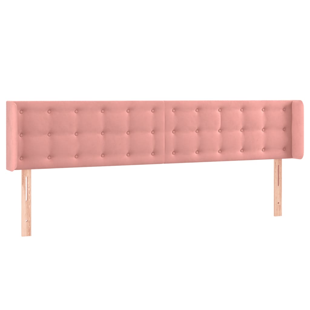 Tête de lit avec oreilles Rose 183x16x78/88 cm Velours - XIOS