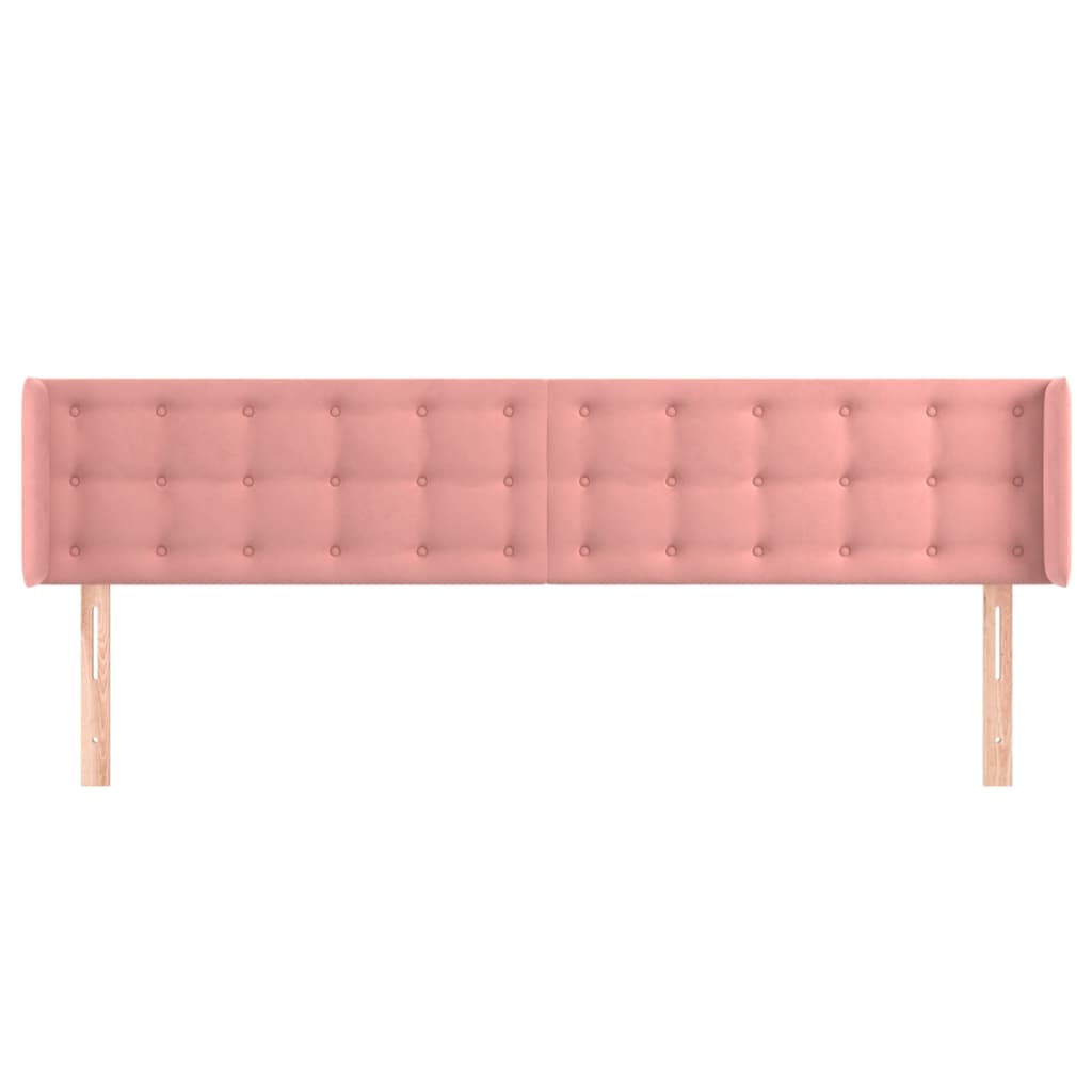 Tête de lit avec oreilles Rose 183x16x78/88 cm Velours - XIOS