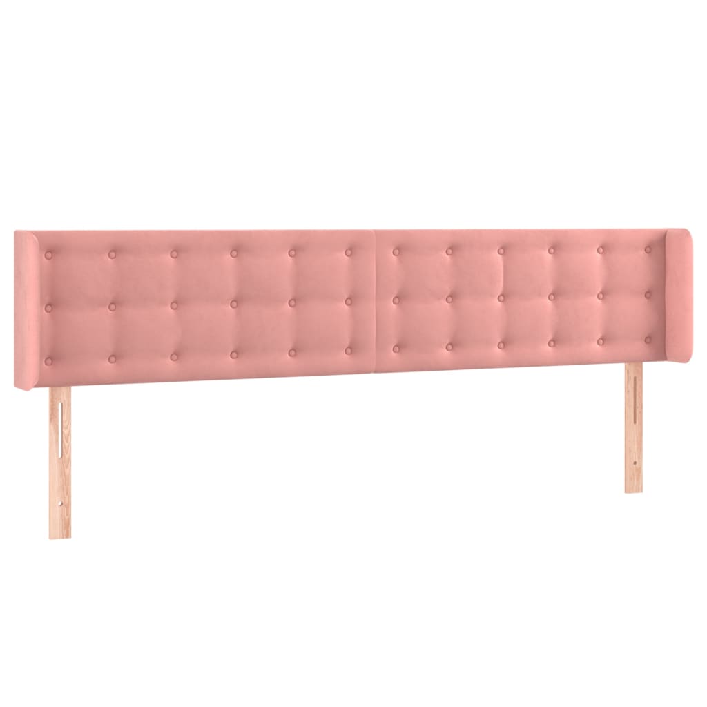 Tête de lit avec oreilles Rose 203x16x78/88 cm Velours - XIOS