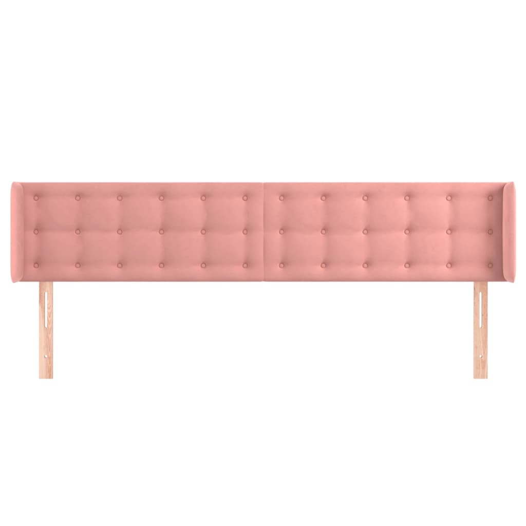 Tête de lit avec oreilles Rose 203x16x78/88 cm Velours - XIOS
