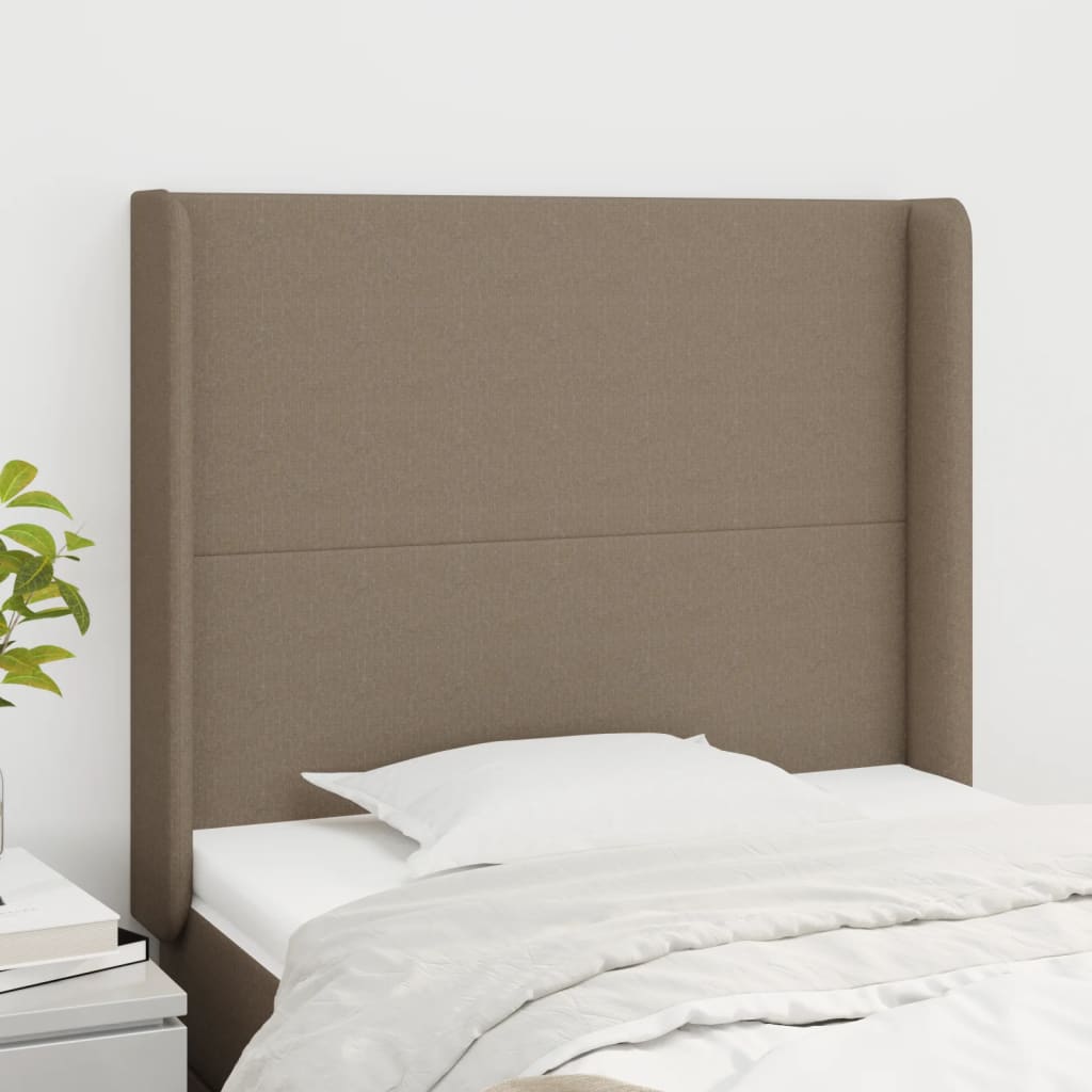 Tête de lit avec oreilles Taupe 83x16x118/128 cm Tissu Têtes et pieds de lit vidaXL   