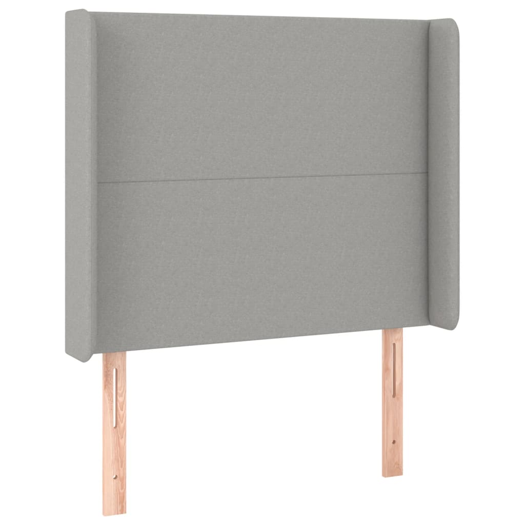 Tête de lit avec oreilles Gris clair 93x16x118/128 cm Tissu - XIOS