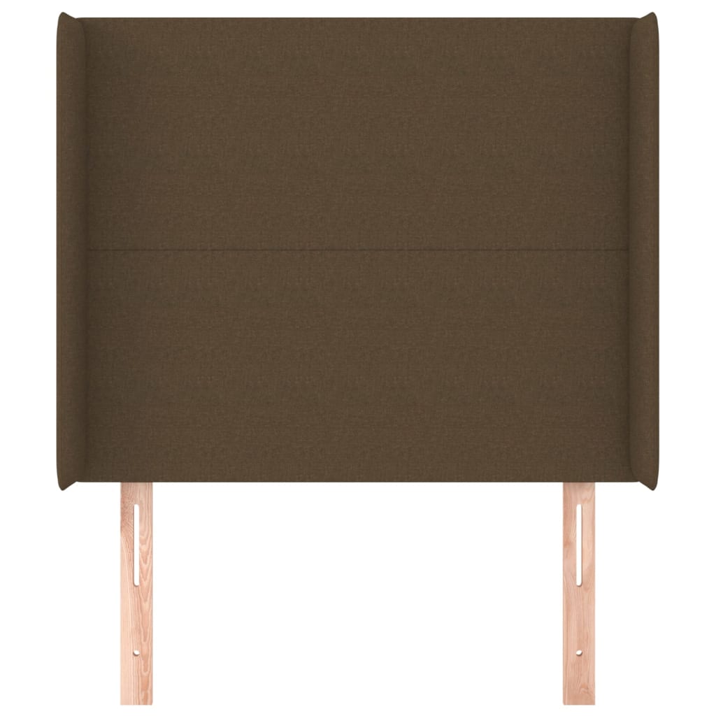 Tête de lit avec oreilles Marron foncé 93x16x118/128 cm Tissu - XIOS