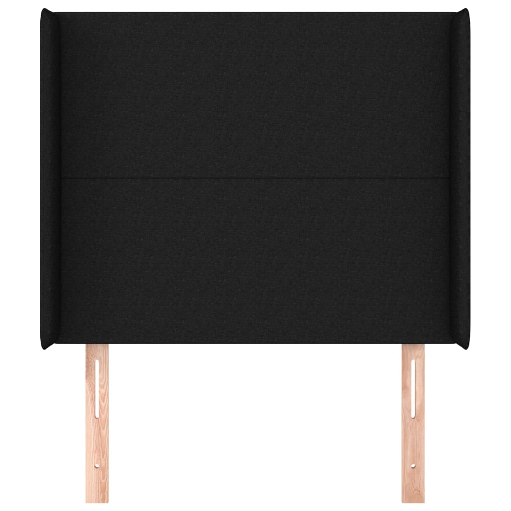 Tête de lit avec oreilles Noir 103x16x118/128 cm Tissu - XIOS