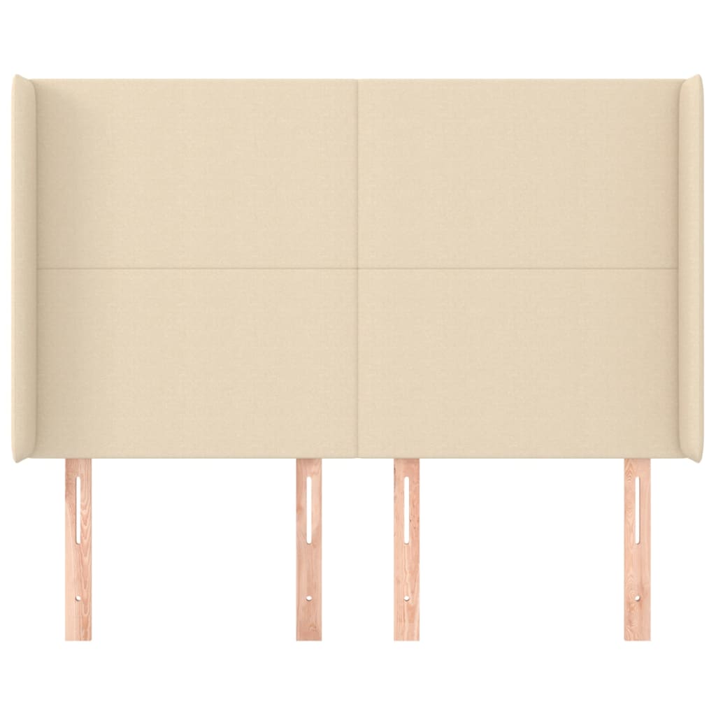 Tête de lit avec oreilles Crème 147x16x118/128 cm Tissu - XIOS