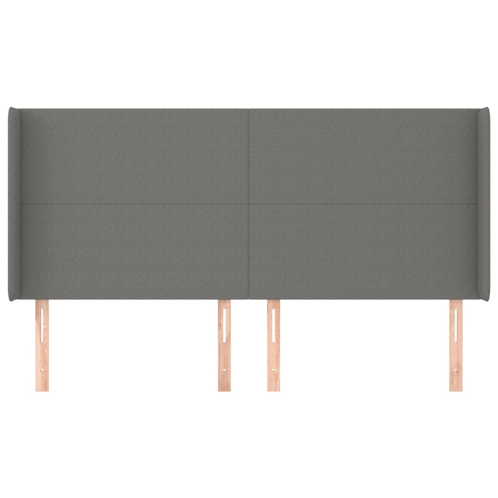 Tête de lit avec oreilles Gris foncé 163x16x118/128 cm Tissu - XIOS