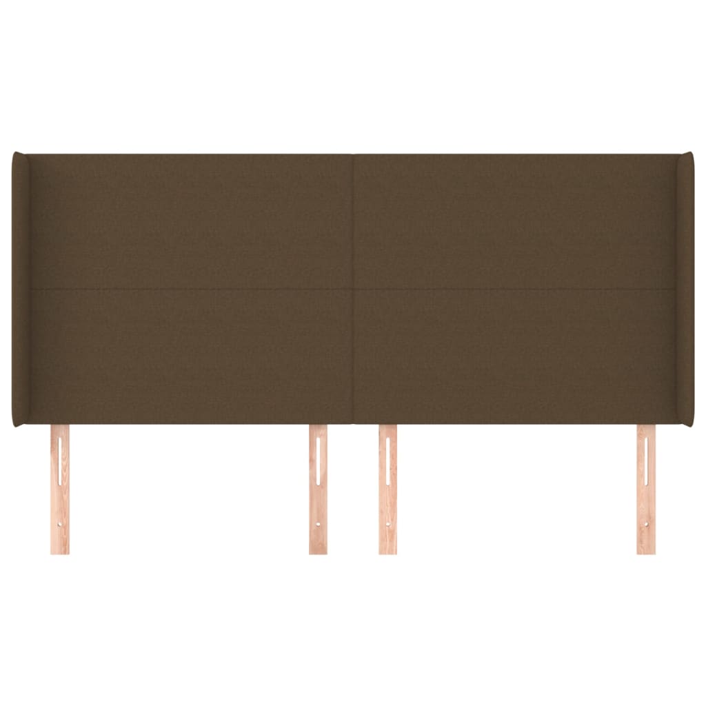 Tête de lit avec oreilles Marron foncé 163x16x118/128 cm Tissu - XIOS