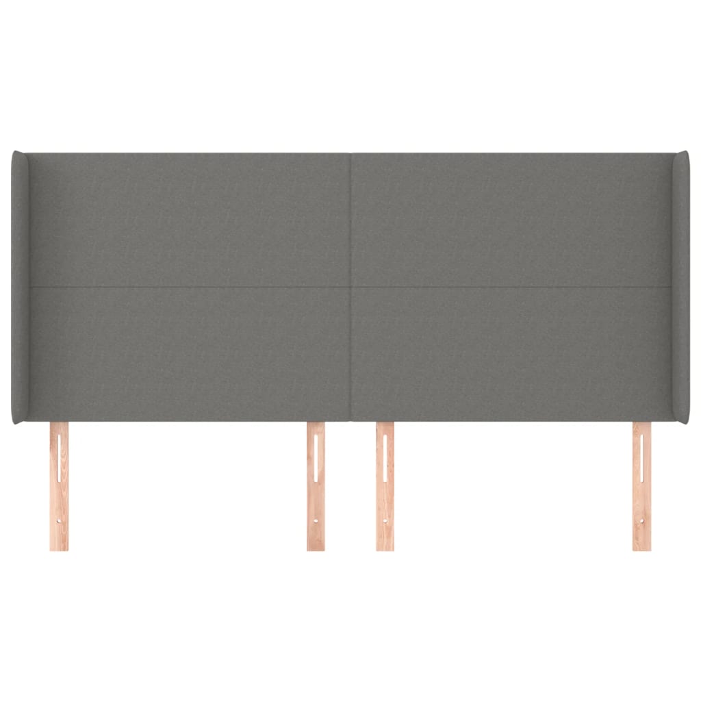 Tête de lit avec oreilles Gris foncé 183x16x118/128 cm Tissu - XIOS