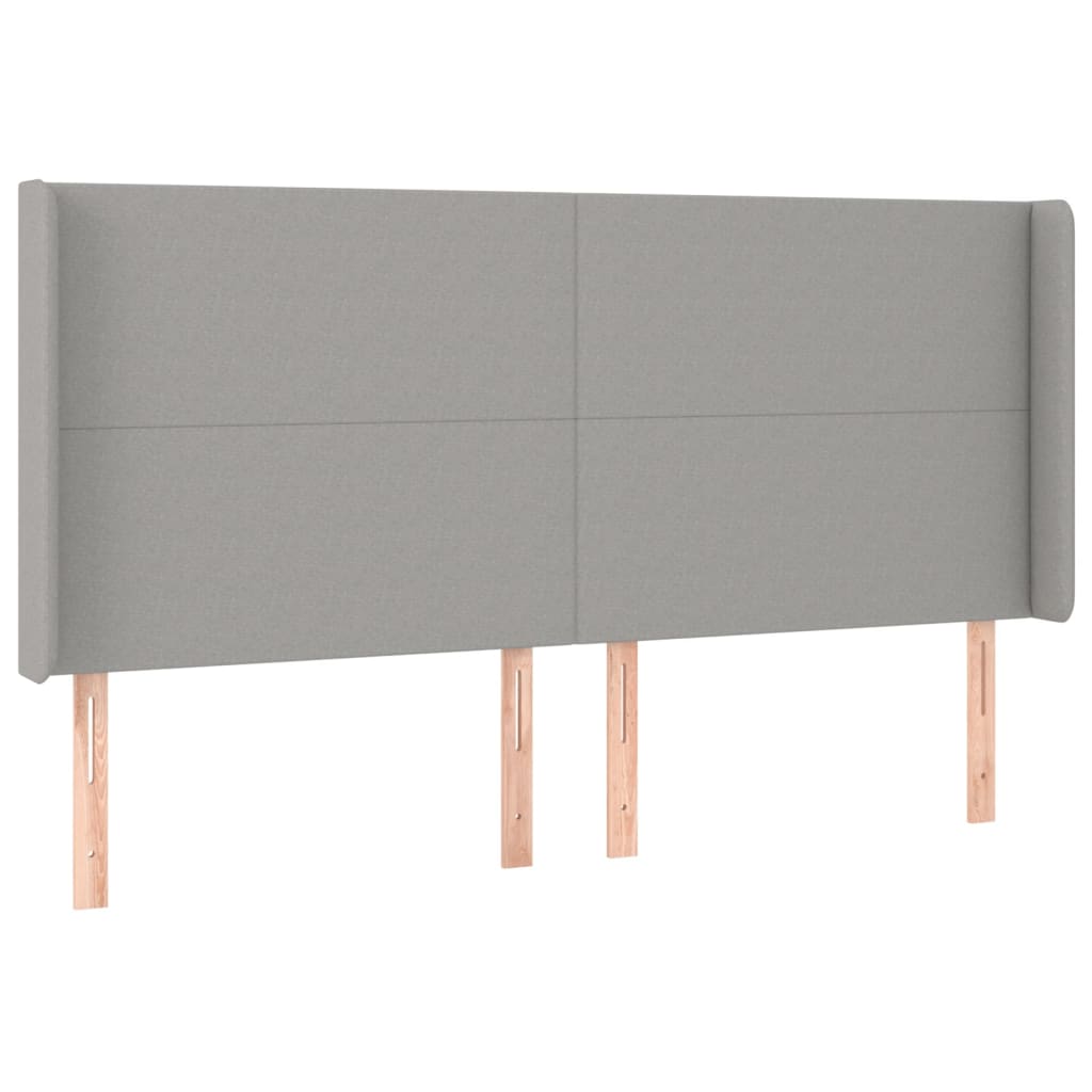 Tête de lit avec oreilles Gris clair 203x16x118/128 cm Tissu - XIOS