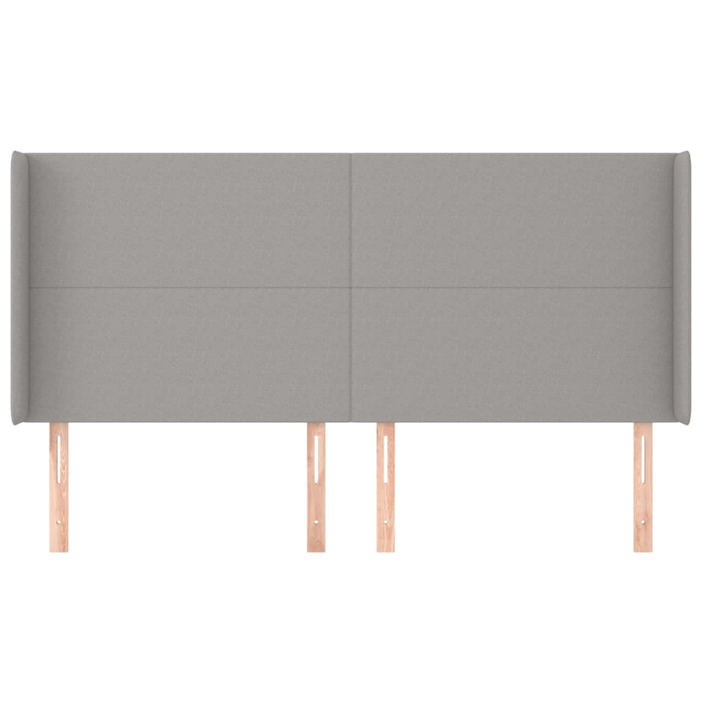 Tête de lit avec oreilles Gris clair 203x16x118/128 cm Tissu - XIOS