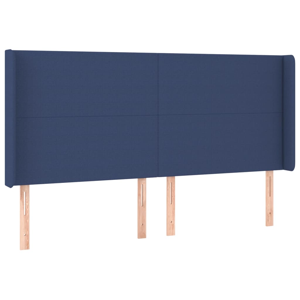 Tête de lit avec oreilles Bleu 203x16x118/128 cm Tissu - XIOS