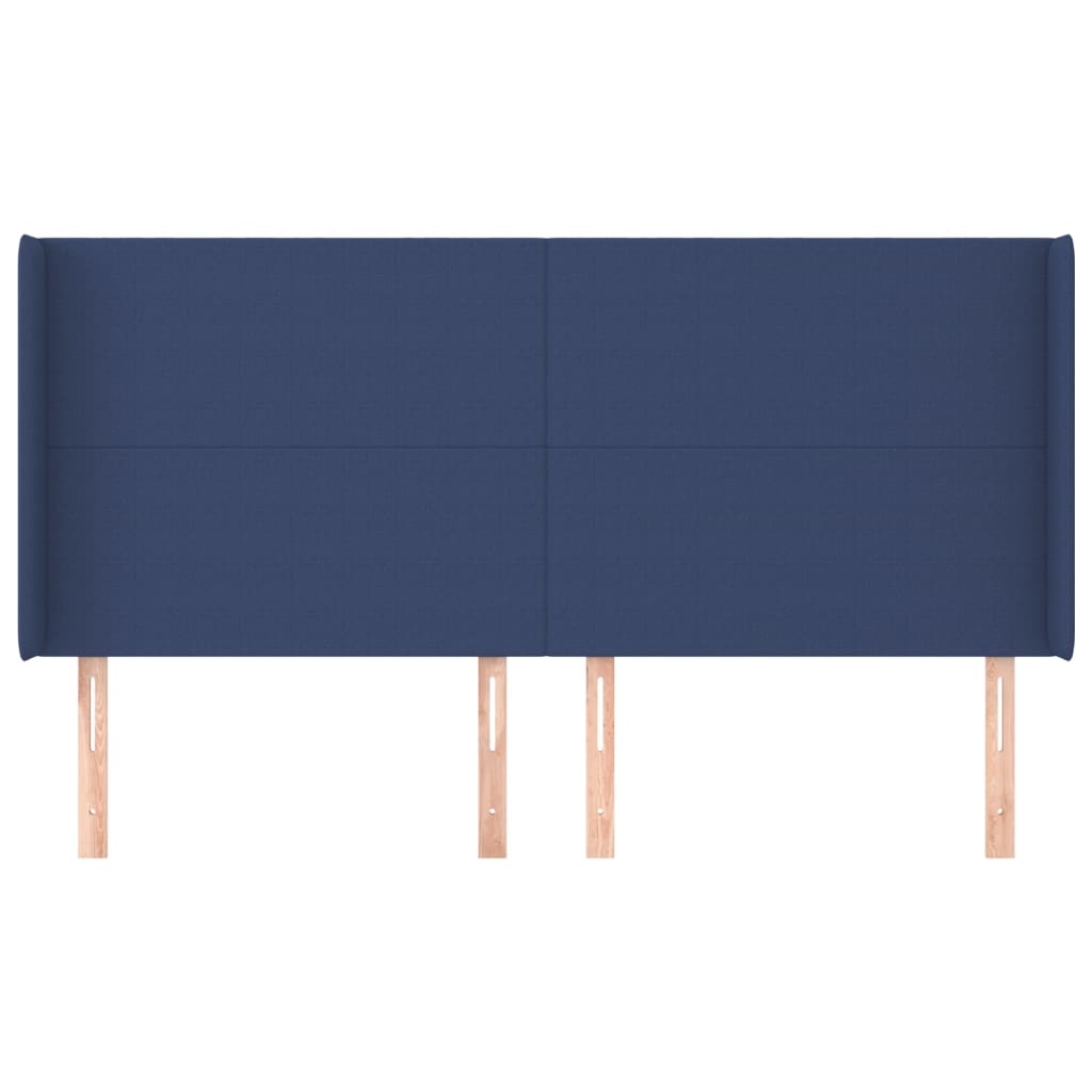 Tête de lit avec oreilles Bleu 203x16x118/128 cm Tissu - XIOS