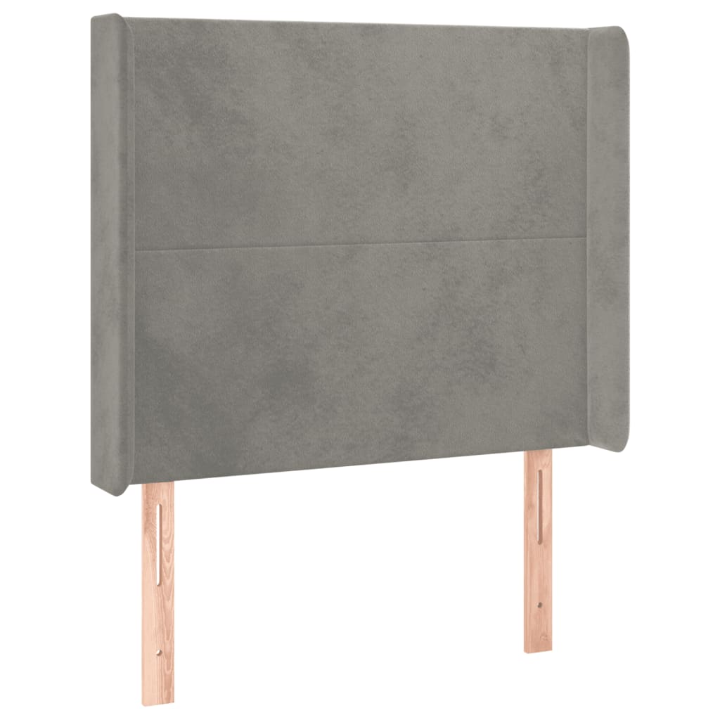 Tête de lit avec oreilles Gris clair 83x16x118/128 cm Velours - XIOS