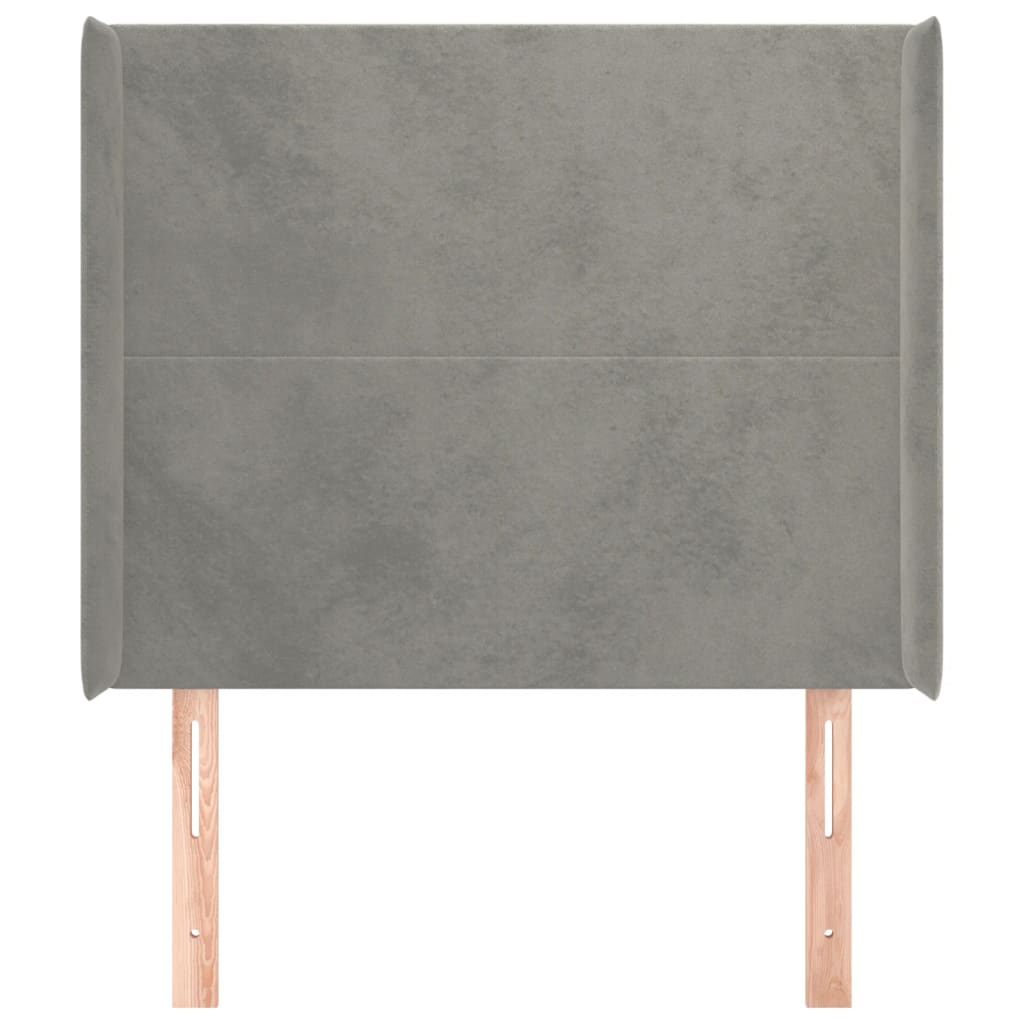 Tête de lit avec oreilles Gris clair 83x16x118/128 cm Velours - XIOS